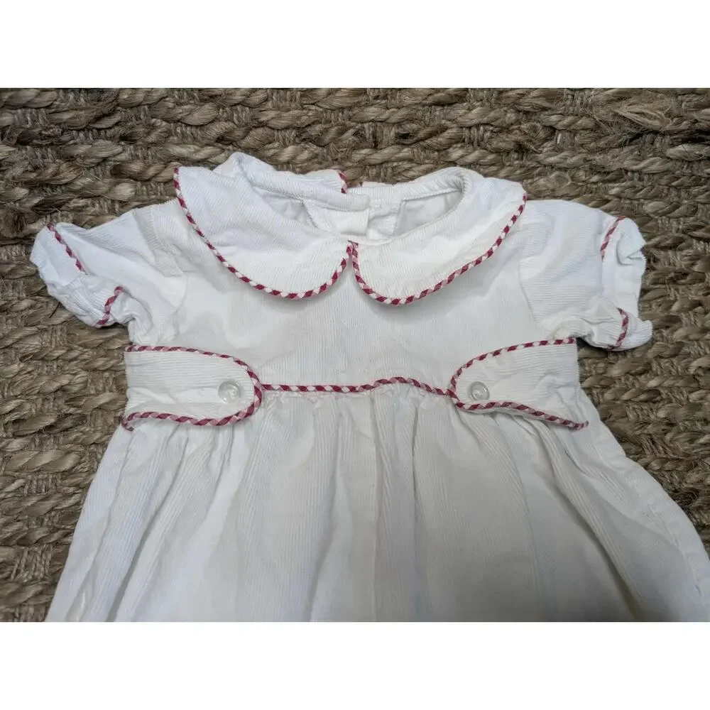Anvy Kids Long Bubble size 3 Months White Red Longall Boutique Cotton